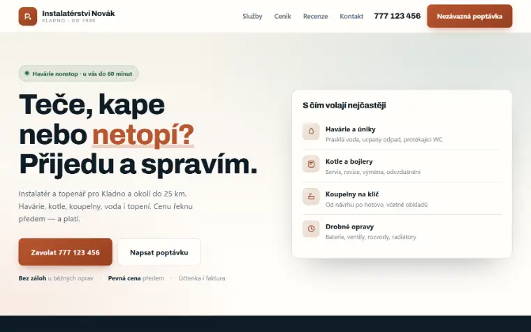 Preview of the Fontanería Novák sample